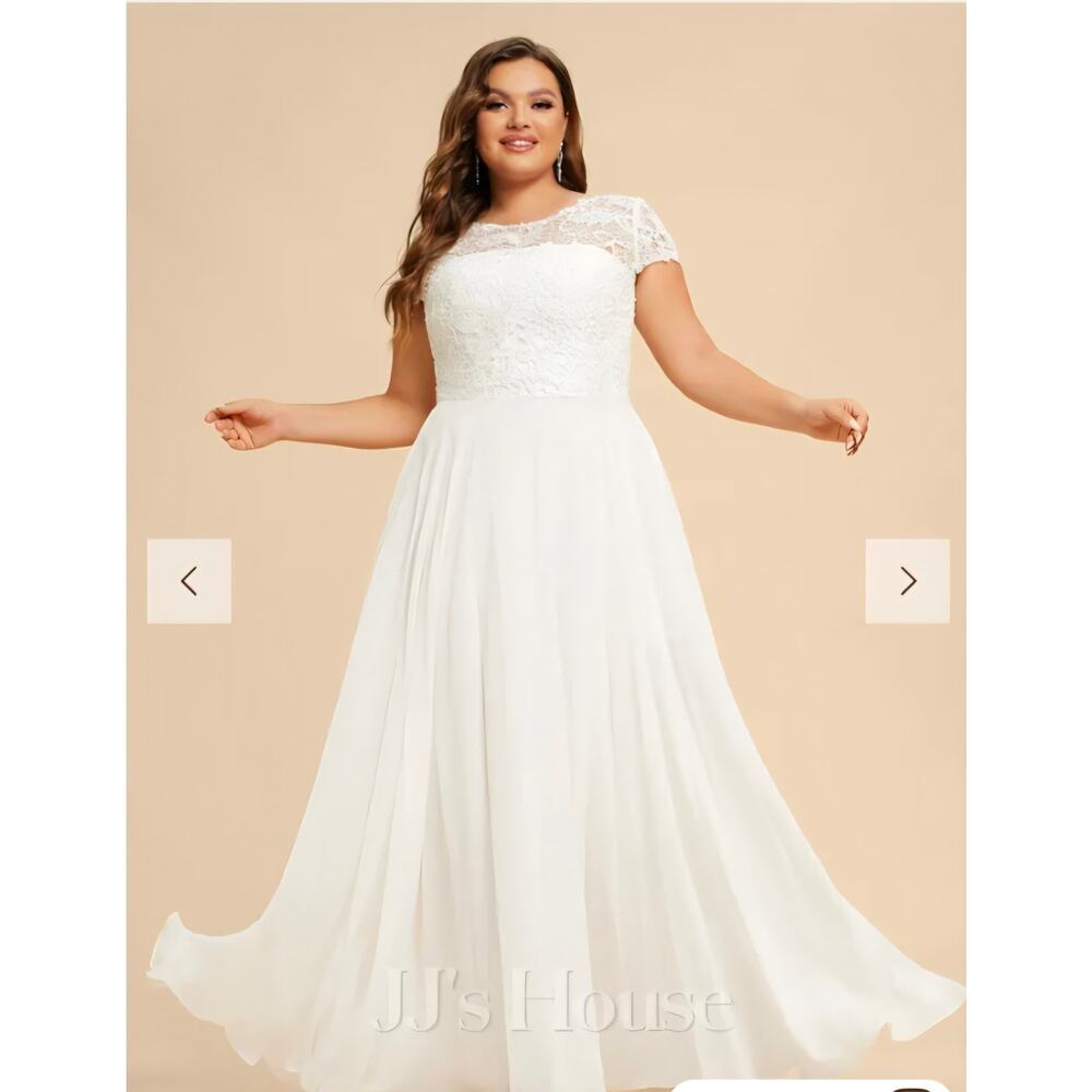 White Ivory Lace and Chiffron Wedding Style Dress/Gown by JJ's House Around 18